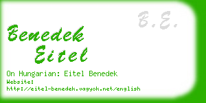 benedek eitel business card